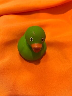 Green Rubber Ducky Plastic Duck Figure Collectible Bath Toy